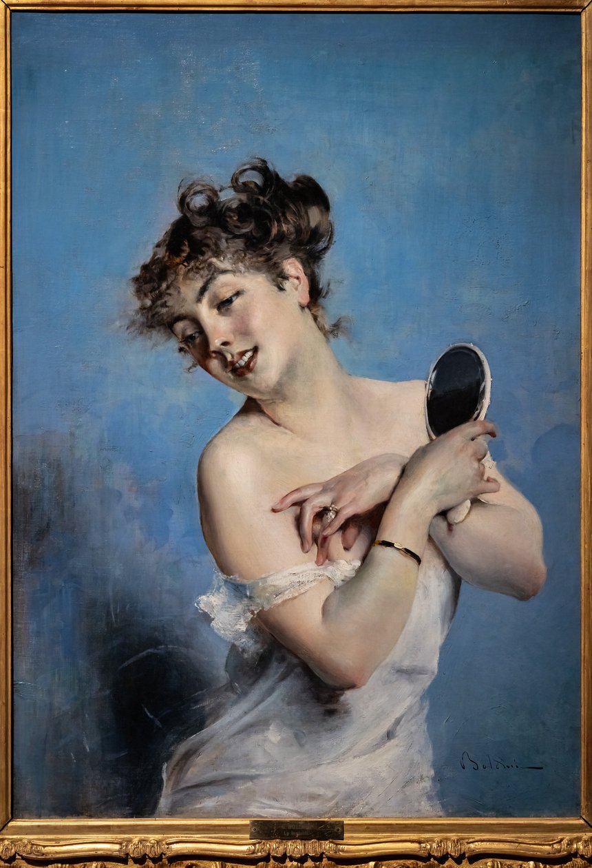 Mladá žena v negližé od Giovanni Boldini