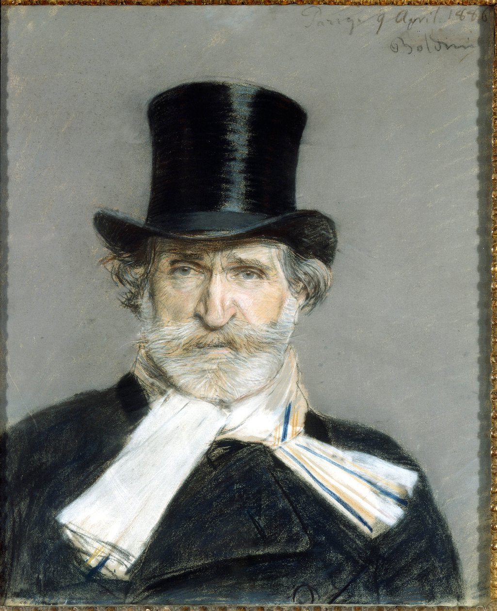 portrét Giuseppe Verdiho v roce 1886. Dessin de Giuseppe Boldini (1842-1931). Řím. Galerie moderního umění od Giovanni Boldini