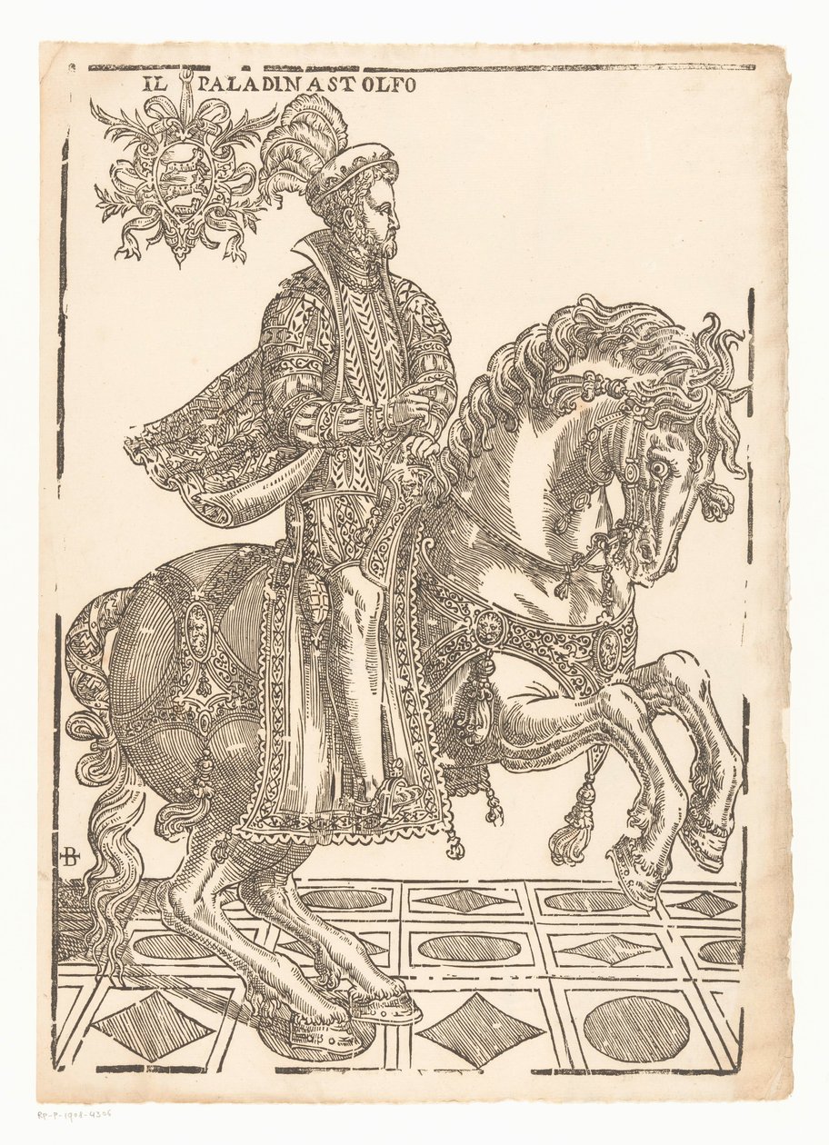Astolfo na koni Il paladin Astolfo (název na předmětu) od Giovanni Britto