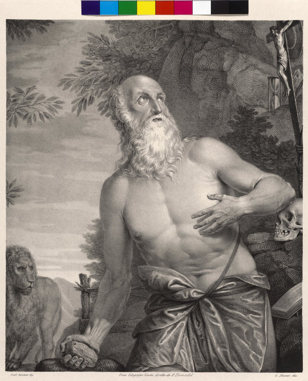 Svatý Jeroným (litografie) od Giovanni Busato