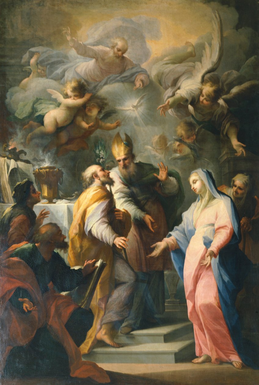 Svatba Panny Marie, Giovanni Camillo Sagrestani (1660-1731) Kostel Santo Spirito, Florencie, Itálie od Giovanni Camillo Sagrestani