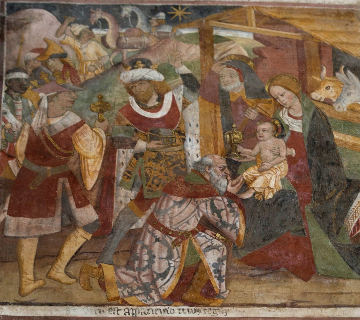 Klanění tří králů, kolem roku 1492 od Giovanni Canavesio