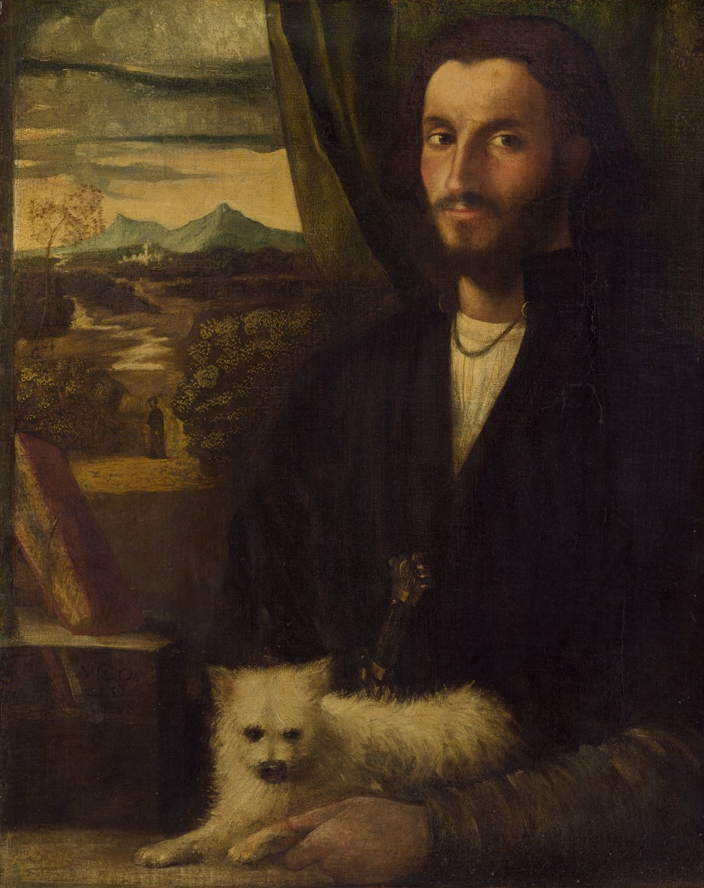 Portrét muže se psem, c. 1520. od Giovanni Cariani