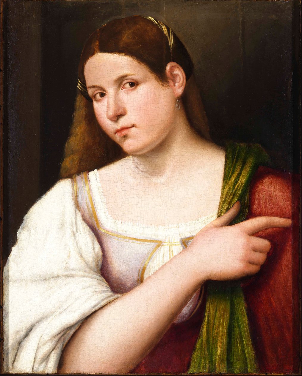 Portrét mladé ženy. od Giovanni de Busi Cariani