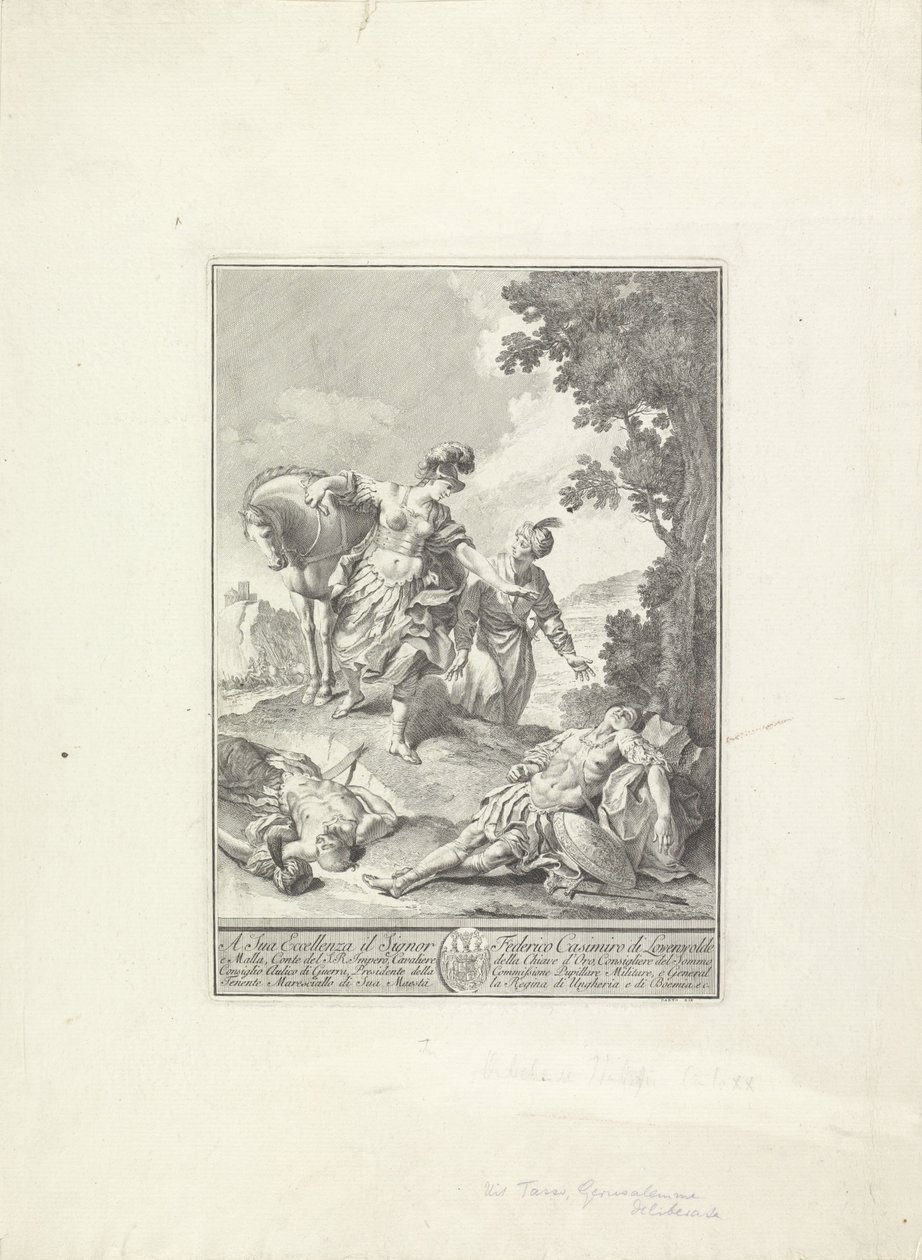 Scéna z Tassova Osvobozeného Jeruzaléma od Giovanni Cattini (attributed to)