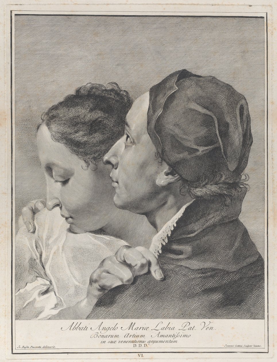 Mladý muž objímající dívku, 1743. od Giovanni Cattini