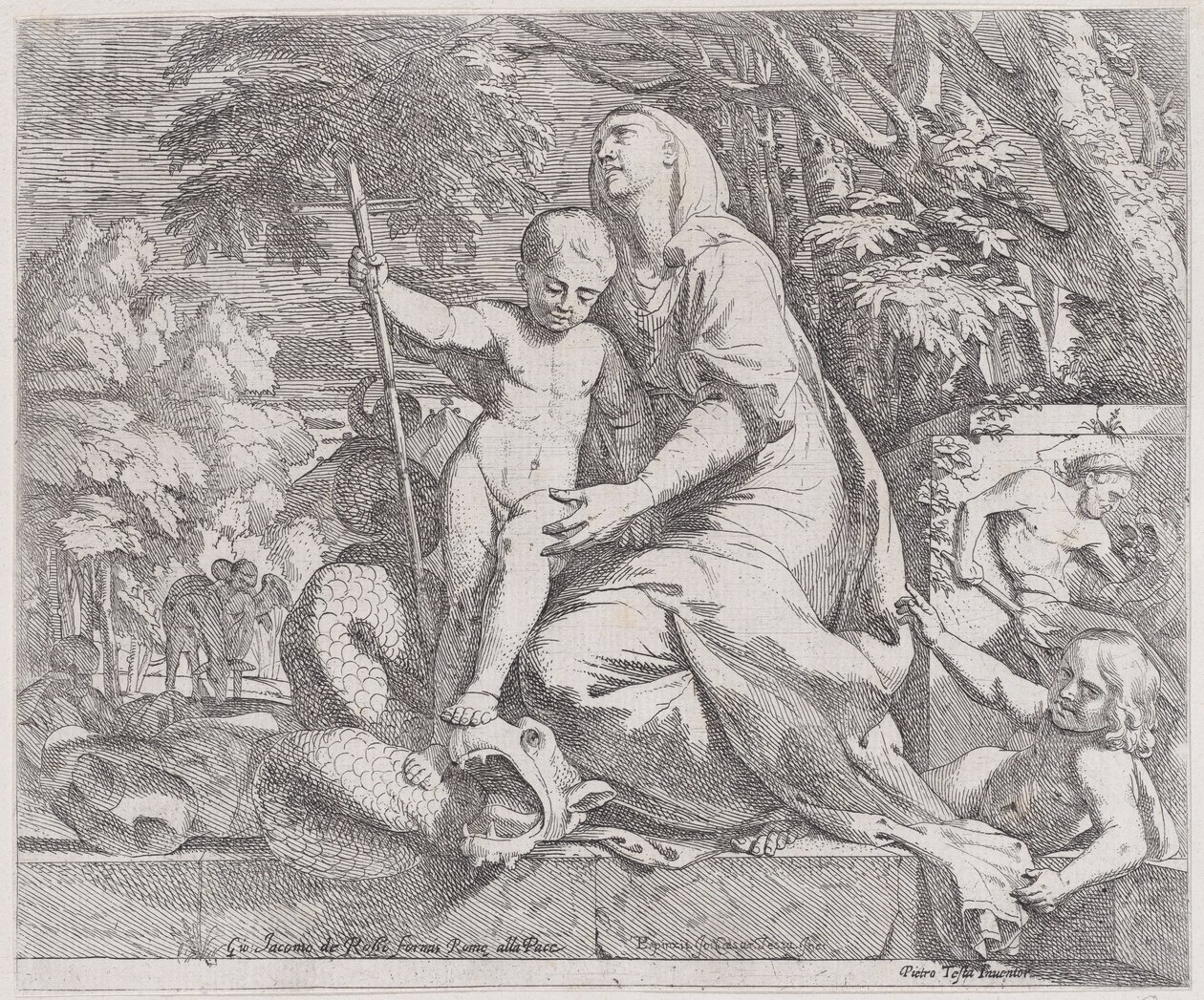 Alegorie zbytku na útěku do Egypta, 1650-55. od Giovanni Cesare Testa