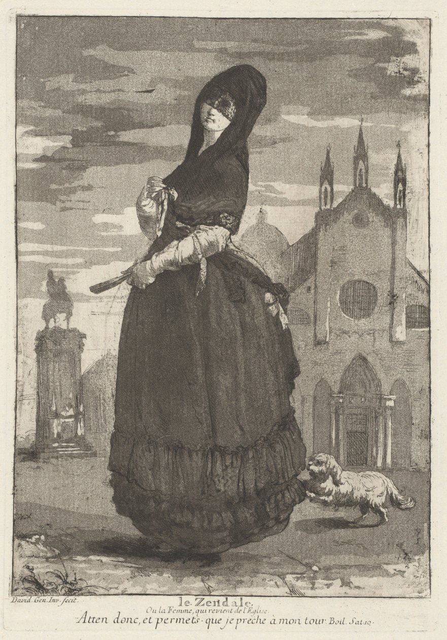 Le Zendale (Žena v kápi aneb žena vracející se z kostela) od Giovanni David