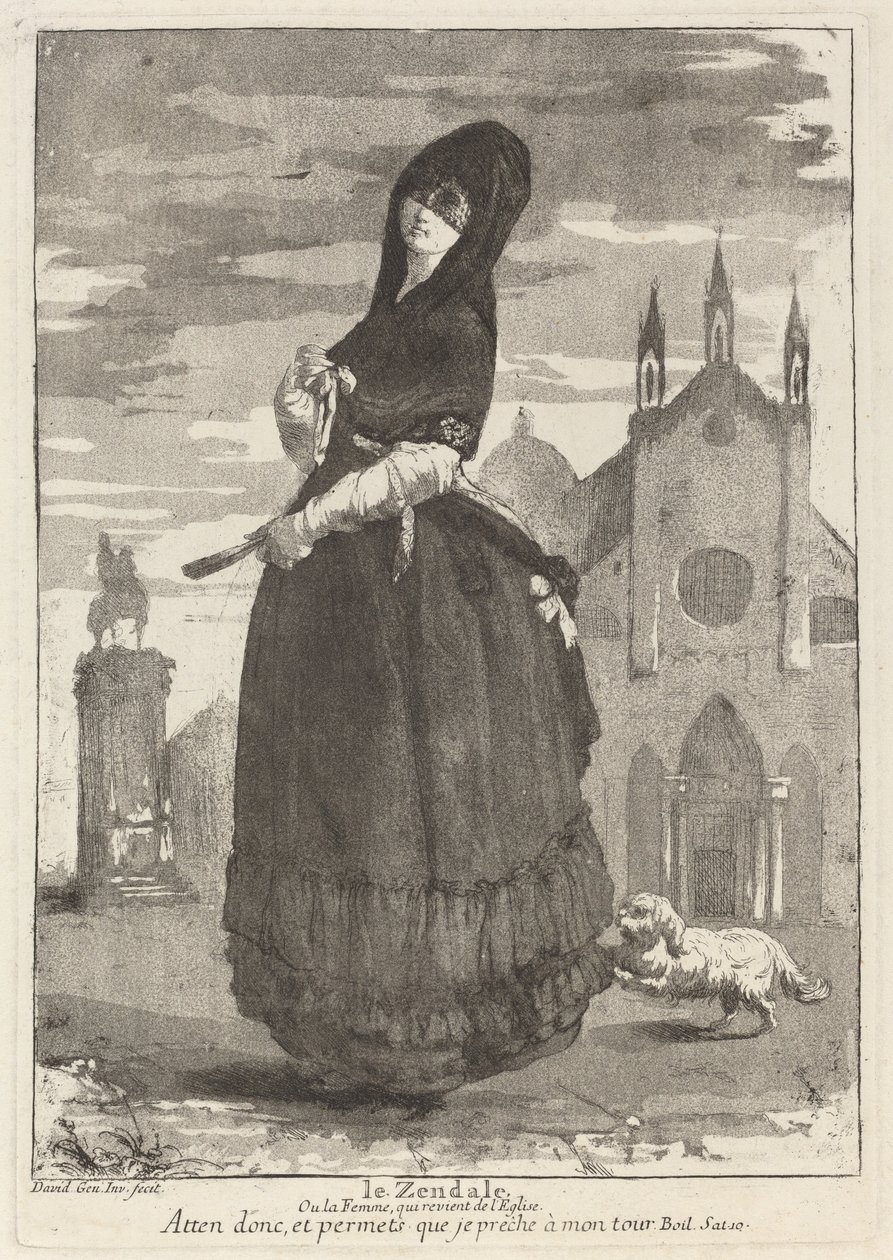 Le Zendale (Žena v kápi aneb žena vracející se z kostela) od Giovanni David