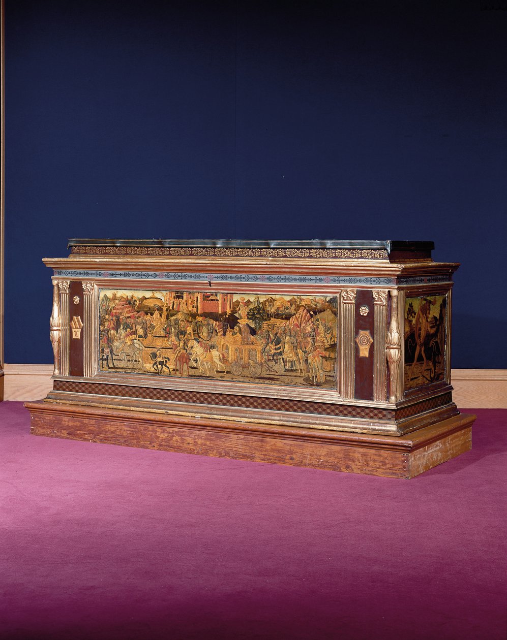 Cassone (tempera na dřevě a pozlacené dřevo) (viz také 1113941-4) od Giovanni Di Ser Giovanni Lo Sheggia (attr. to) Guidi