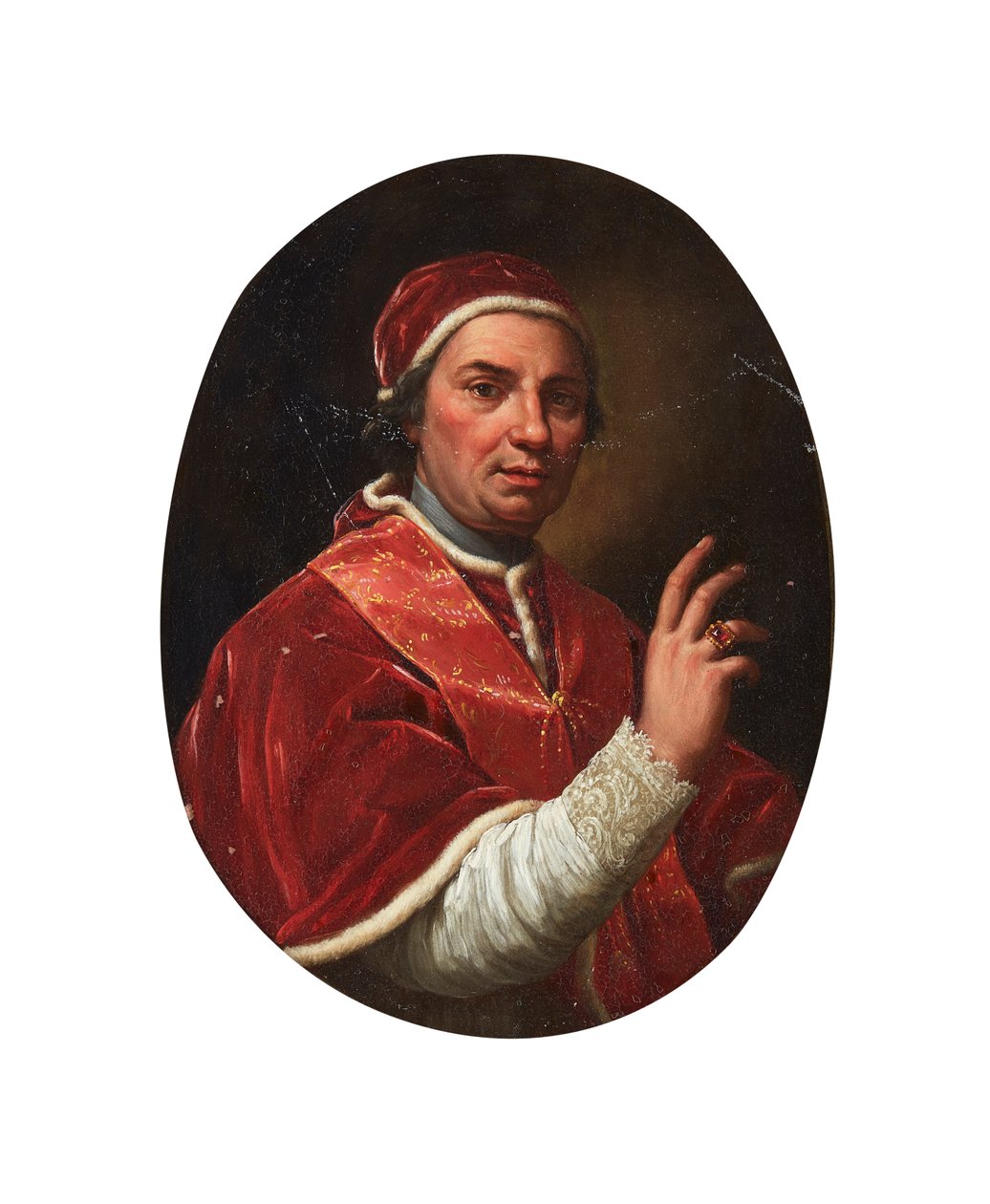 Portrét papeže Klementa Xiv. (olej na mědi) od Giovanni Domenico Porta