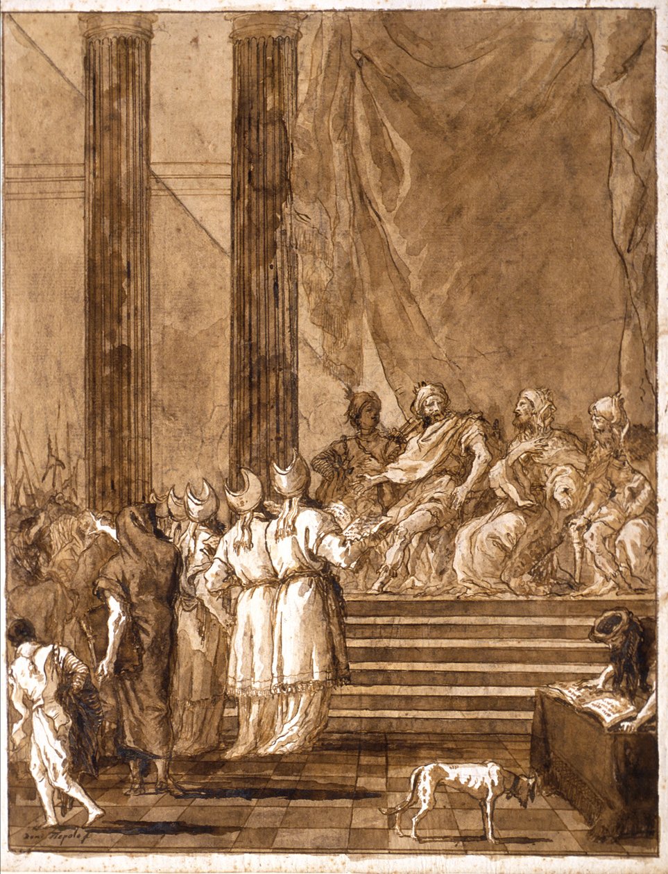 Spor mezi králi a kněžími od Giovanni Domenico Tiepolo