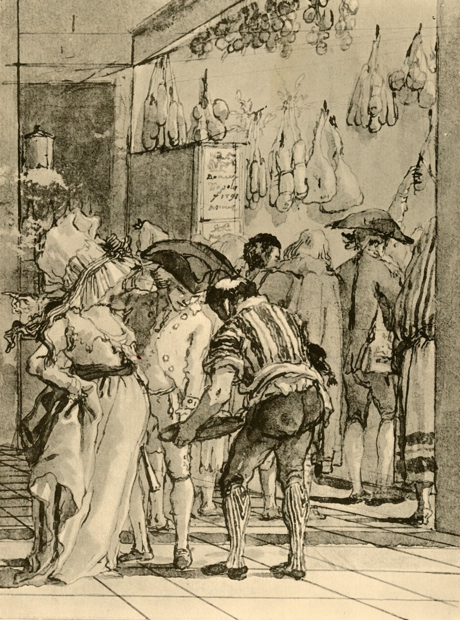 Obchod s uzeným zbožím, 1791, 1928 od Giovanni Domenico Tiepolo