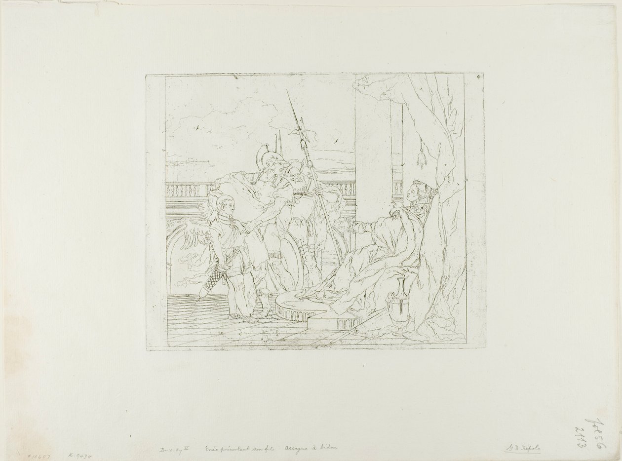 Aeneas představuje Dido svého syna Ascania od Giovanni Domenico Tiepolo