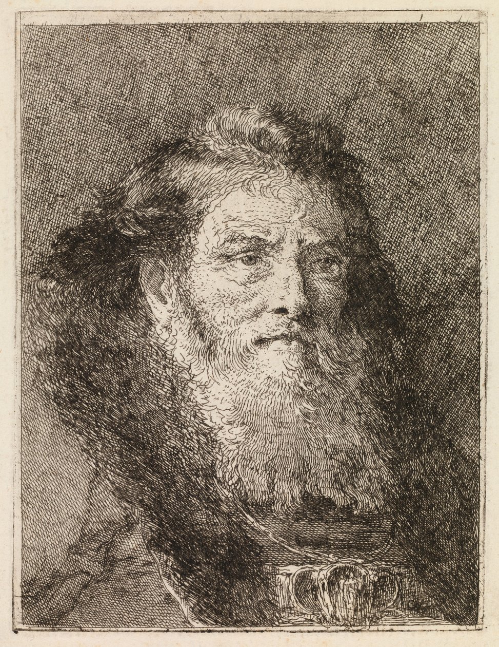 Muž bez pokrývky hlavy obrácený doprava od Giovanni Domenico Tiepolo