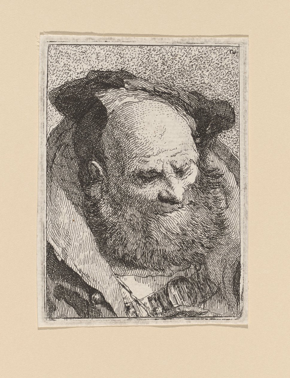 Vousatý stařec, ze sbírky Raccolta di Teste (sbírka hlav) od Giovanni Domenico Tiepolo