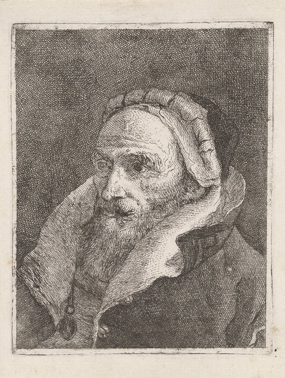 Vousatý stařec s čepicí, z Raccolta di Teste (Sbírka hlav) od Giovanni Domenico Tiepolo