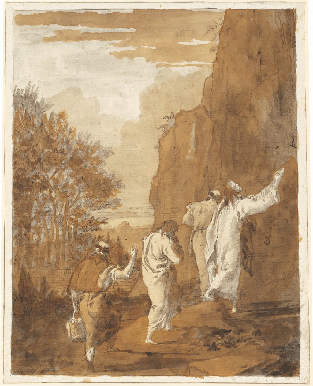 Kristus vede Petra, Jakuba a Jana na Vysokou horu k proměnění od Giovanni Domenico Tiepolo