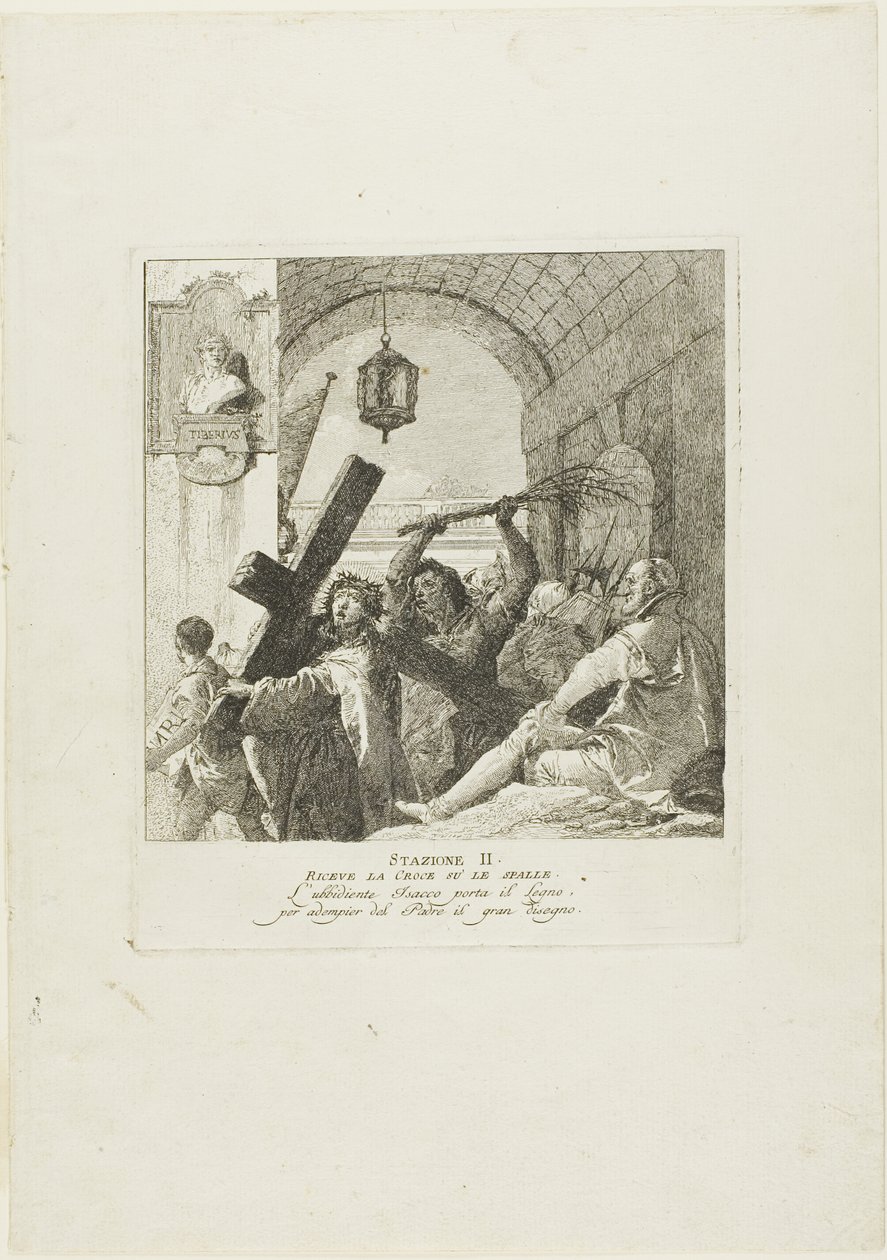 Kristus přijímá kříž, deska druhá z křížové cesty od Giovanni Domenico Tiepolo