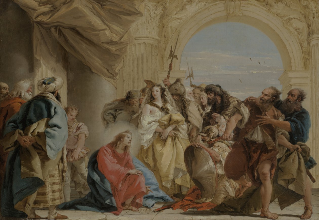 Kristus a žena přistižená při cizoložství od Giovanni Domenico Tiepolo