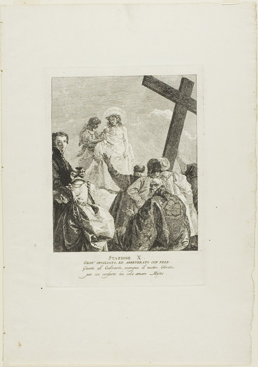 Kristus je svlečen z roucha, deska 10 z křížové cesty od Giovanni Domenico Tiepolo