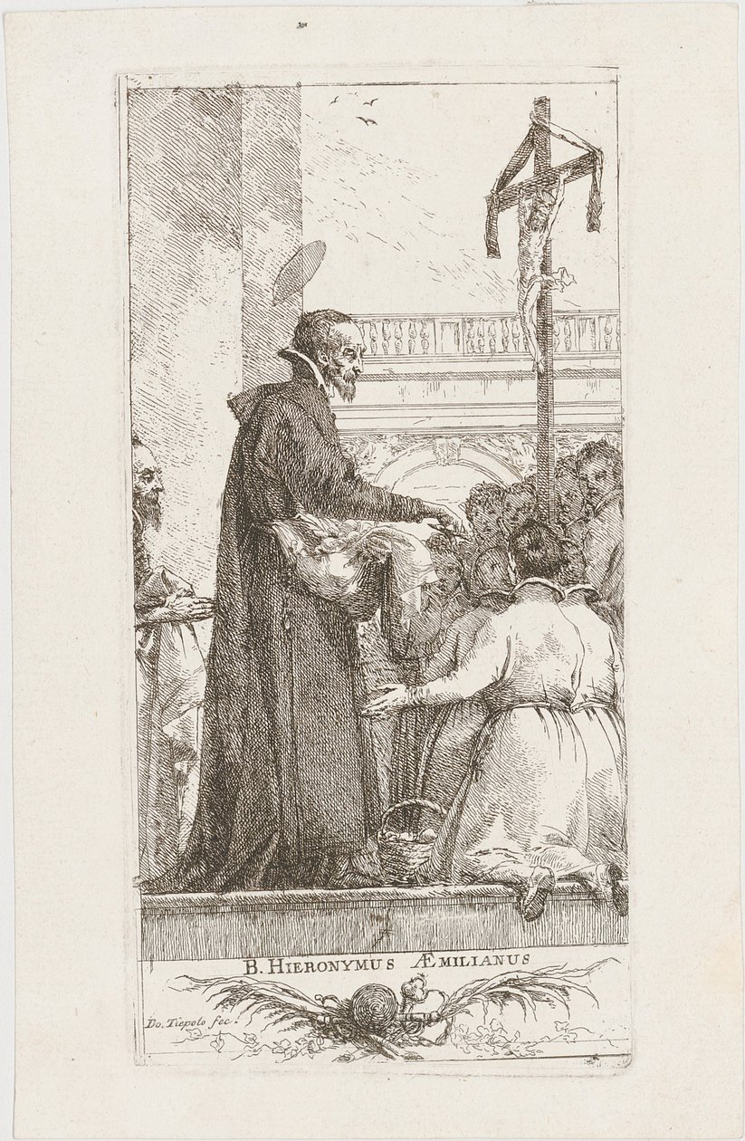 Svatý Hieronymus Æmilianus rozdává almužnu od Giovanni Domenico Tiepolo