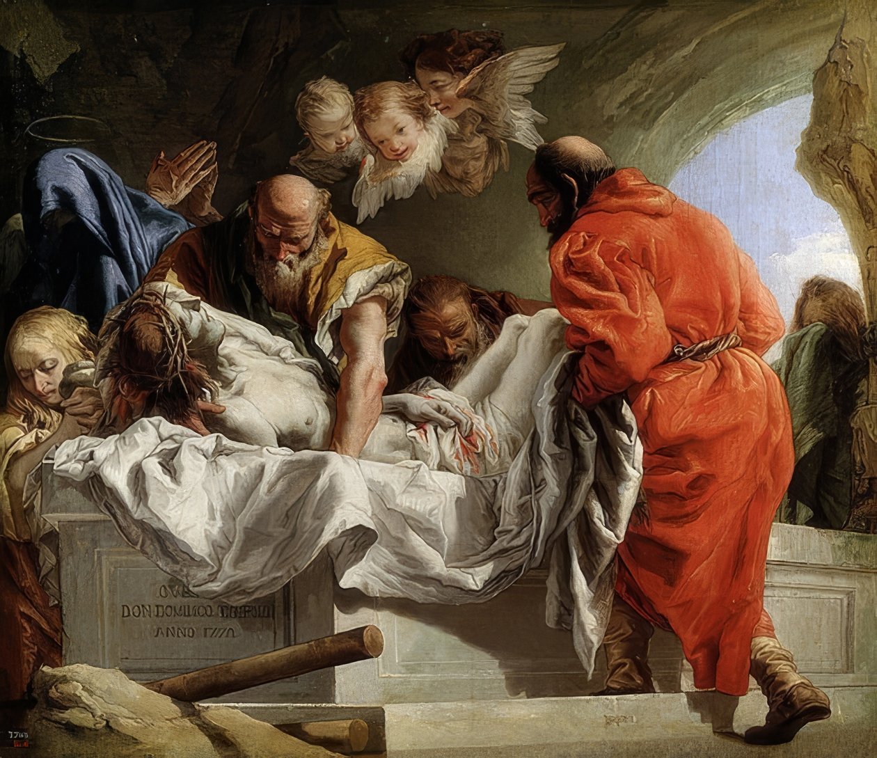 Pohřeb Krista. 1772 od Giovanni Domenico Tiepolo