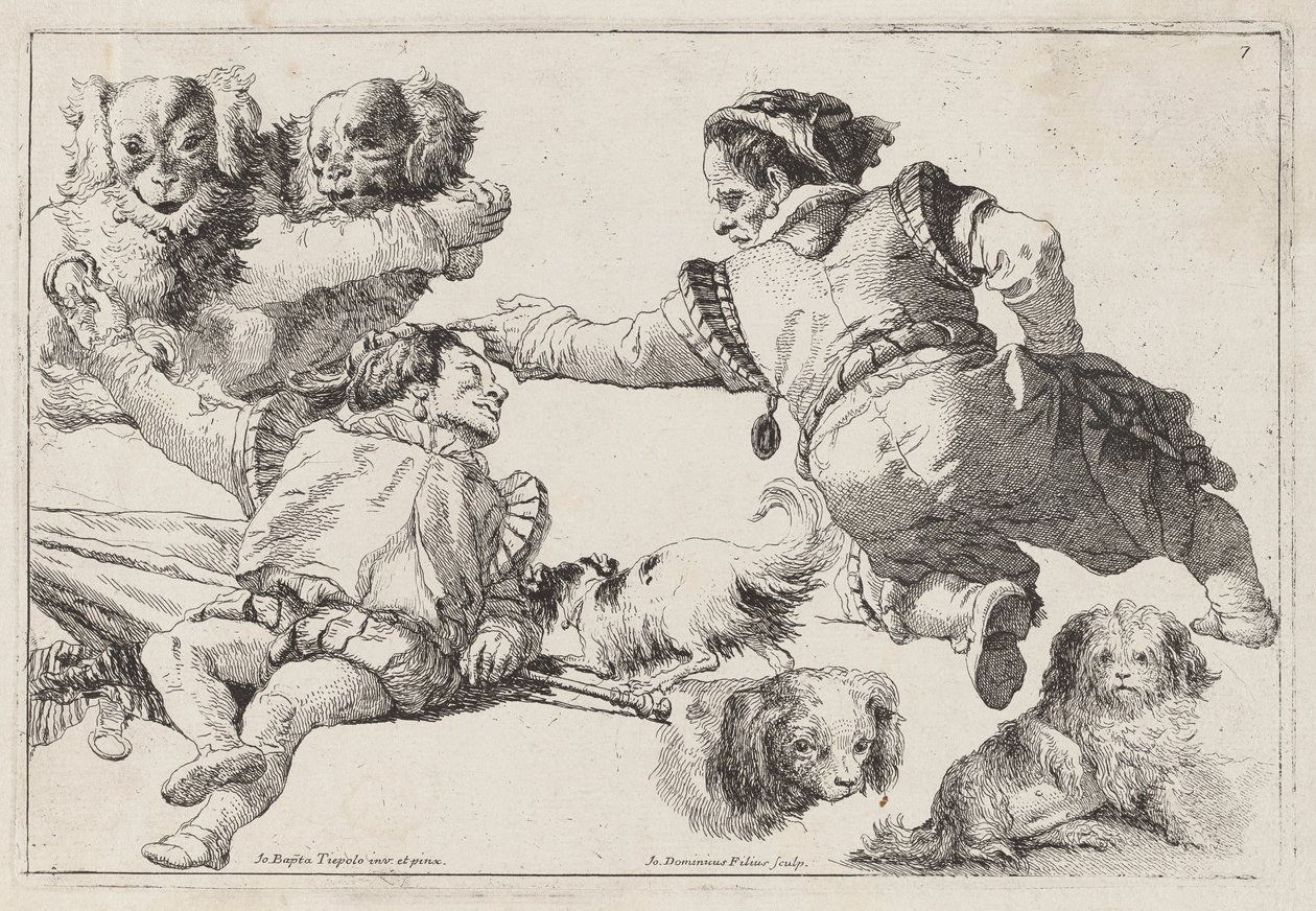 Trpaslíci a psi od Giovanni Domenico Tiepolo