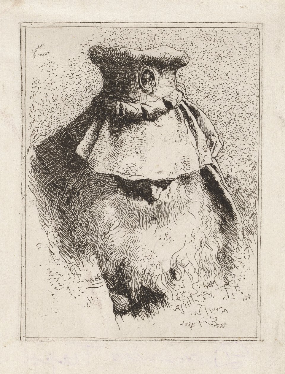 Starší muž s velkým kloboukem, z Raccolta di Teste (sbírka hlav) od Giovanni Domenico Tiepolo