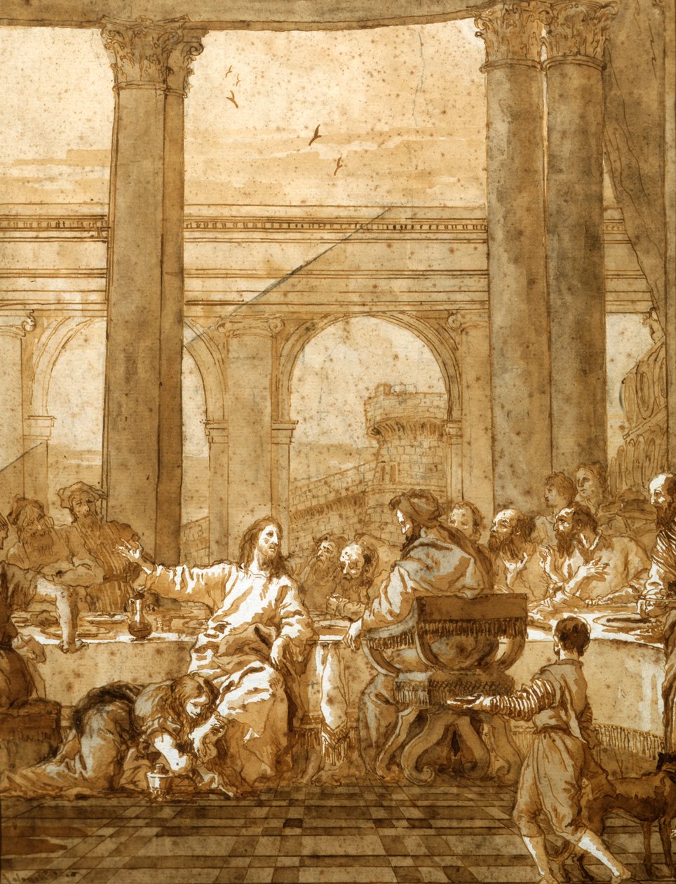 Svátek v domě Šimona, 18. až 19. století od Giovanni Domenico Tiepolo
