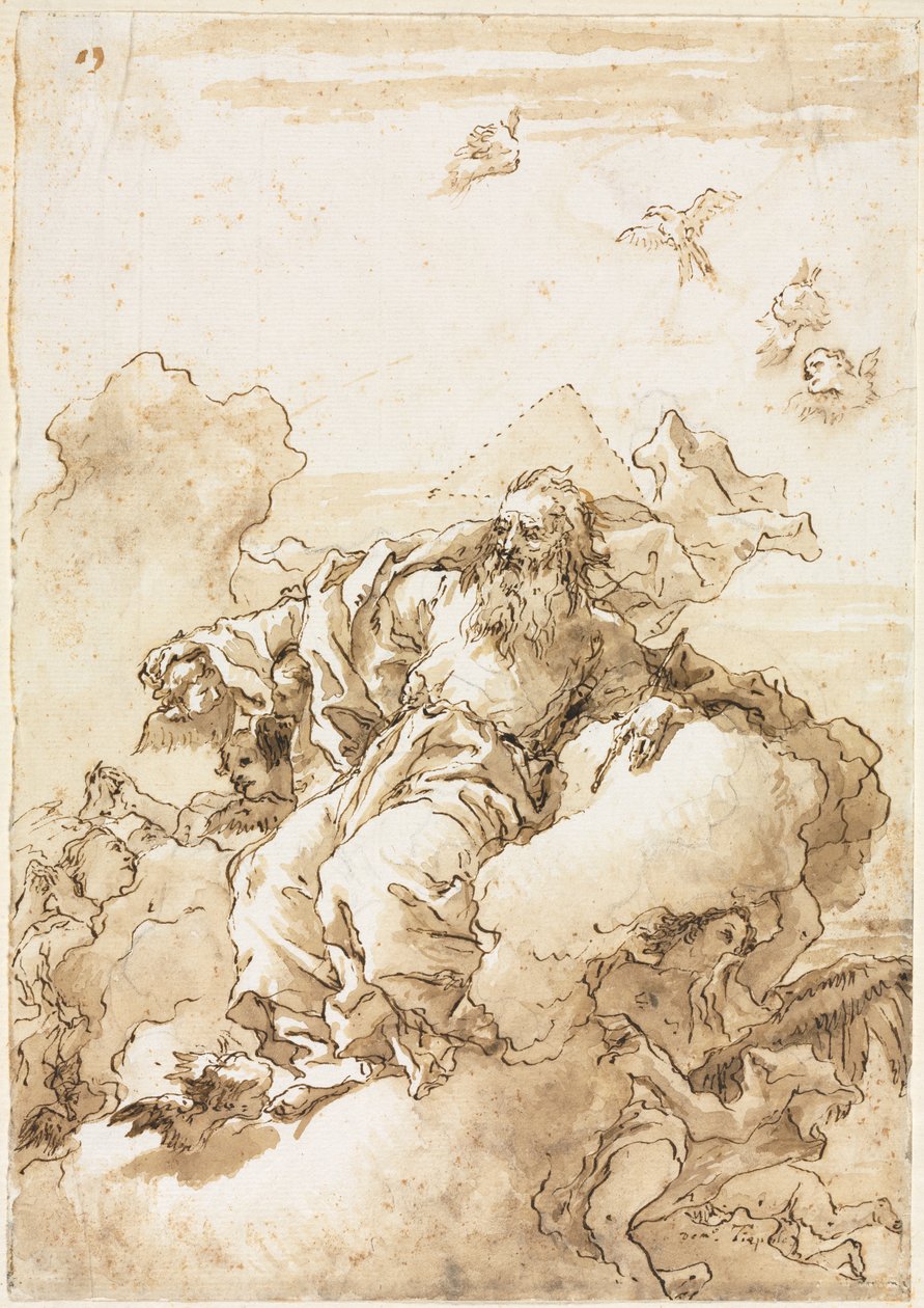 Bůh Otec se symbolem Trojice od Giovanni Domenico Tiepolo