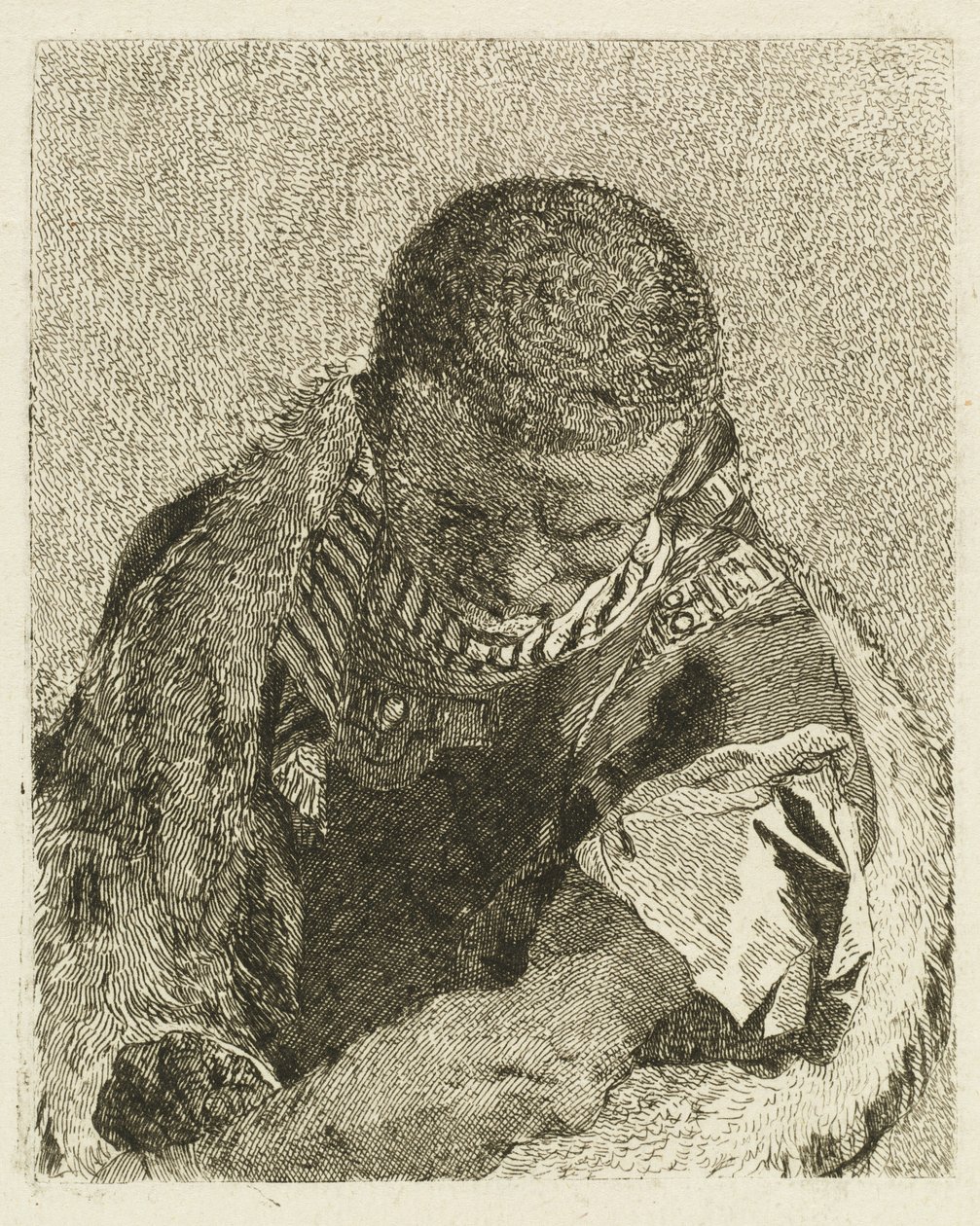 Vedoucí vřesoviště se ohýbá vpřed od Giovanni Domenico Tiepolo