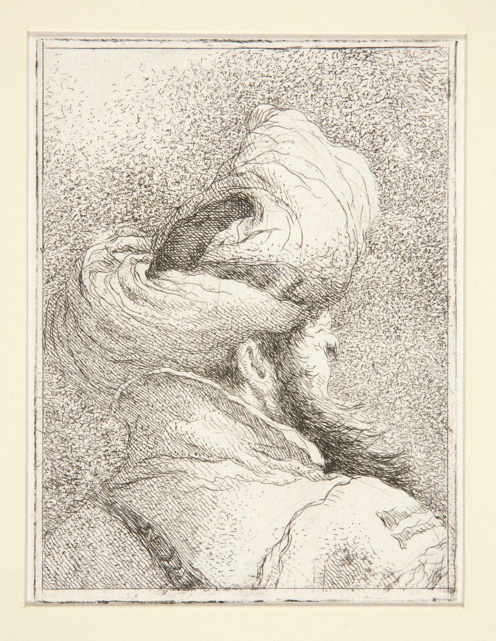 Hlava Turka ze série Raccolta di Teste, Libro Secondo (Sbírka hlav, druhá kniha) od Giovanni Domenico Tiepolo