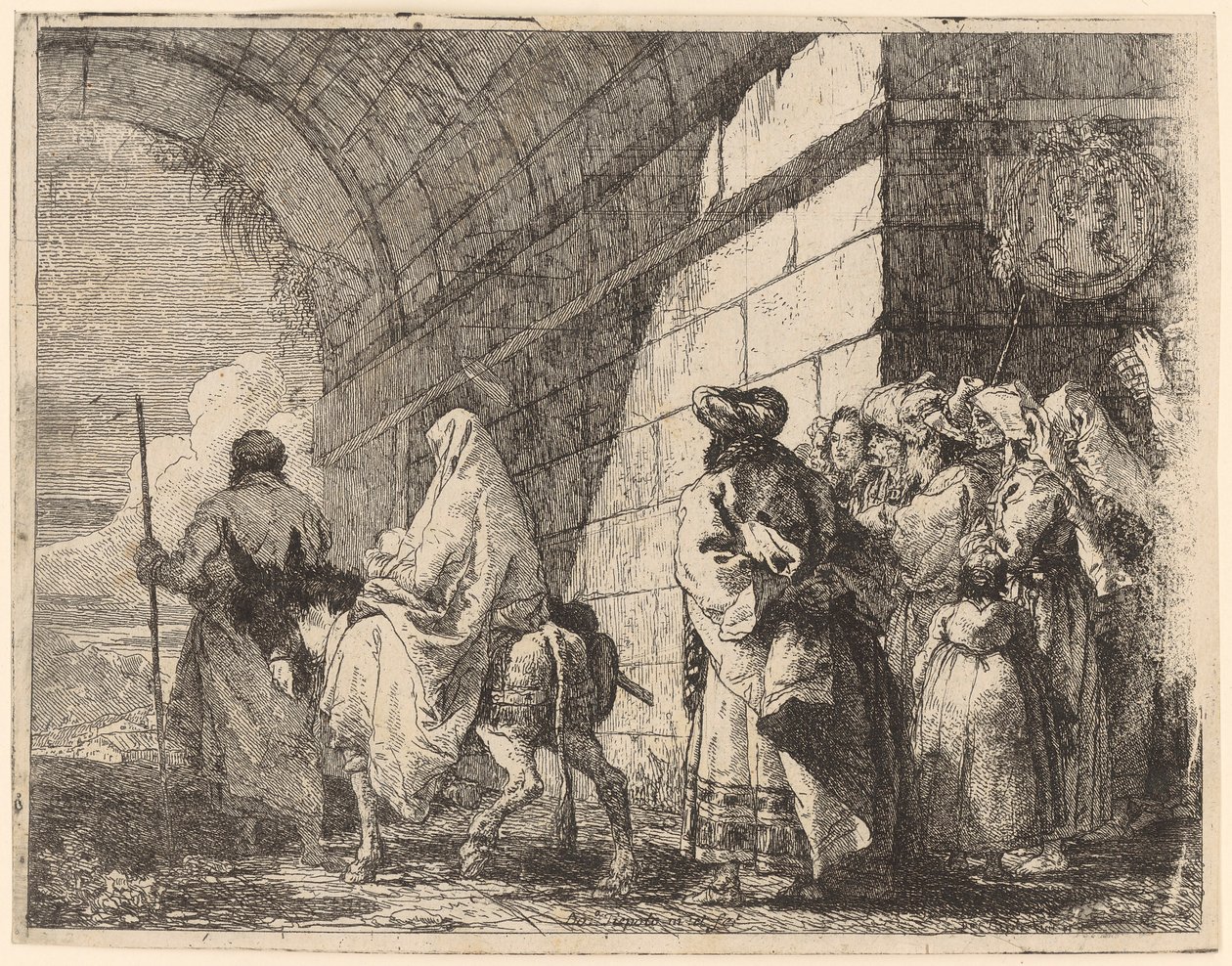 Svatá rodina opouští město od Giovanni Domenico Tiepolo