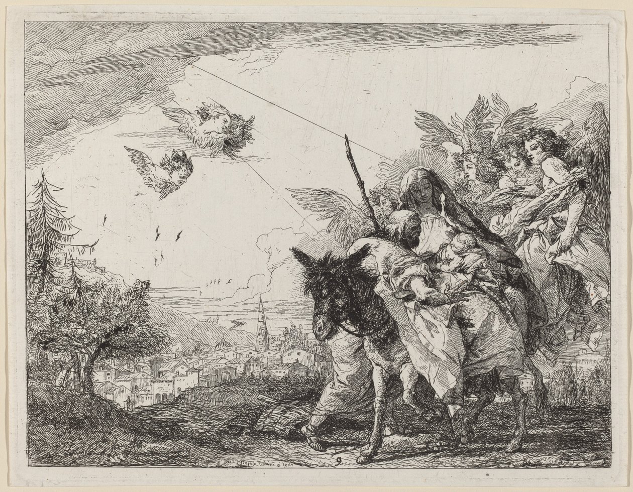 Joseph, stojící, zbožňuje dítě od Giovanni Domenico Tiepolo