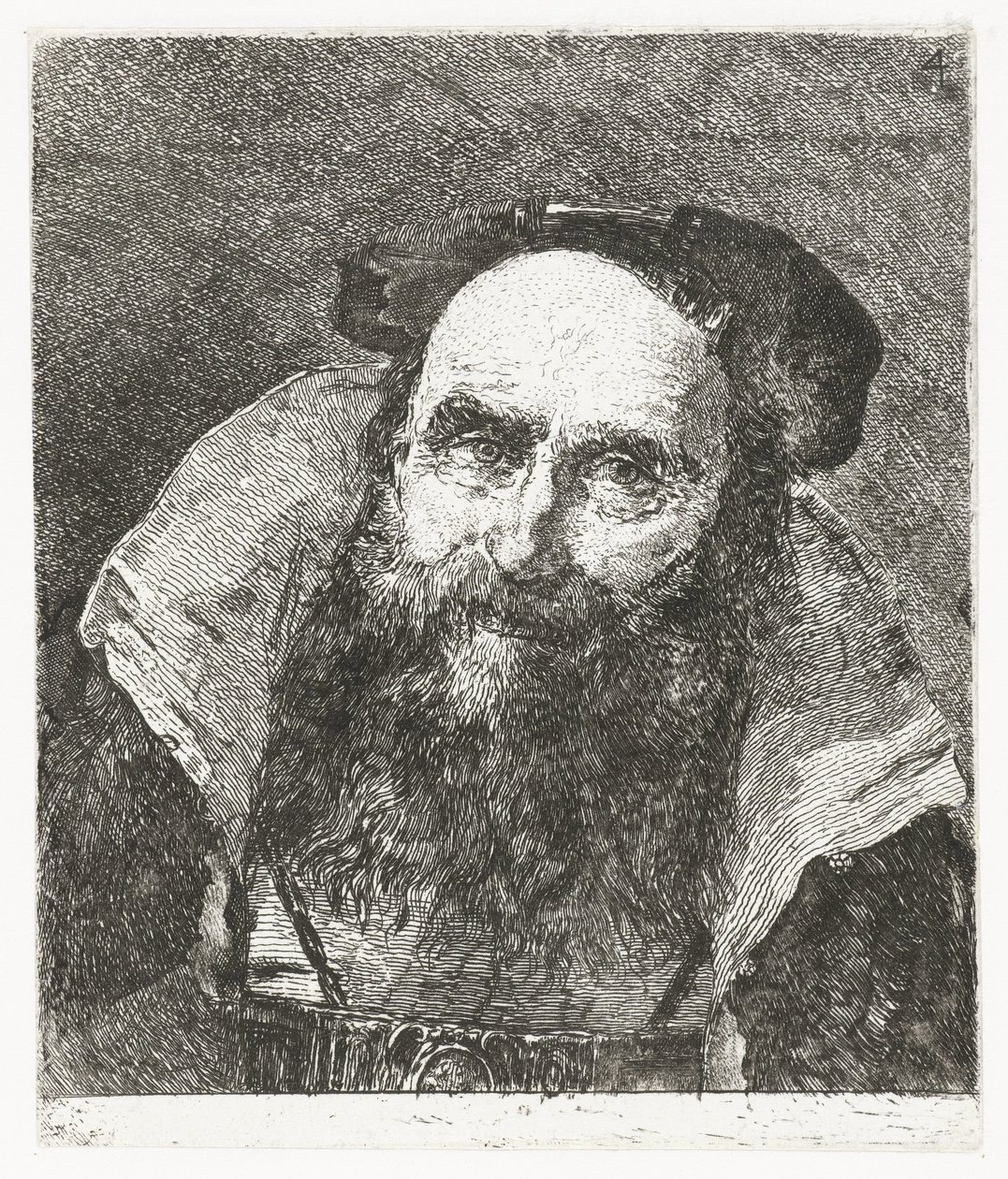 usměvavý starý muž Sbírka hlav (název série) Raccolta di Teste (název série) od Giovanni Domenico Tiepolo