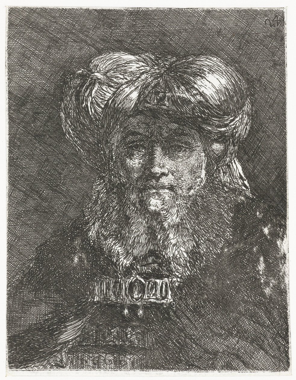 Muž s velkým turbanem Sbírka hlav (název série) Raccolta di Teste (název série) od Giovanni Domenico Tiepolo