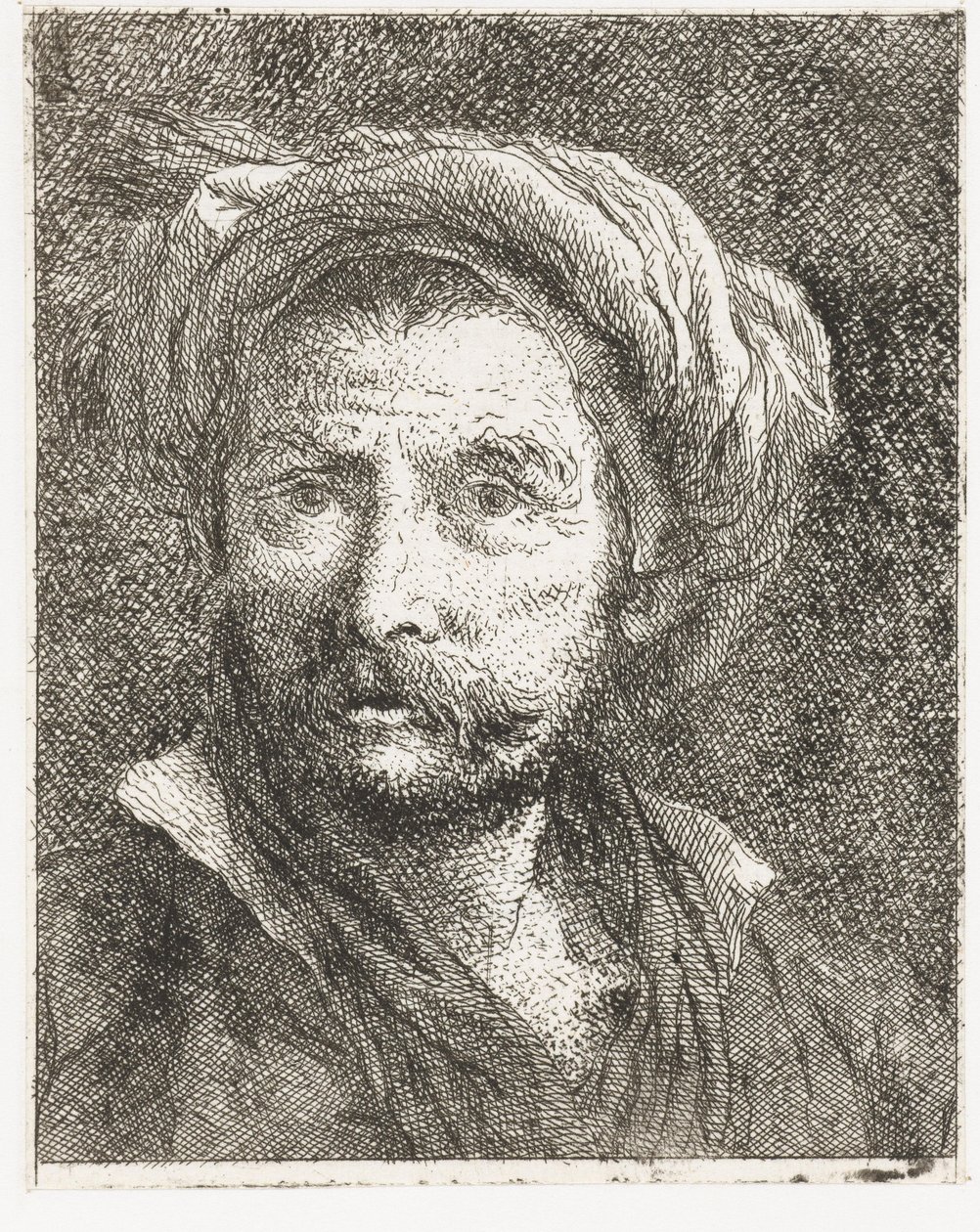 Muž s knírkem a turbanem od Giovanni Domenico Tiepolo