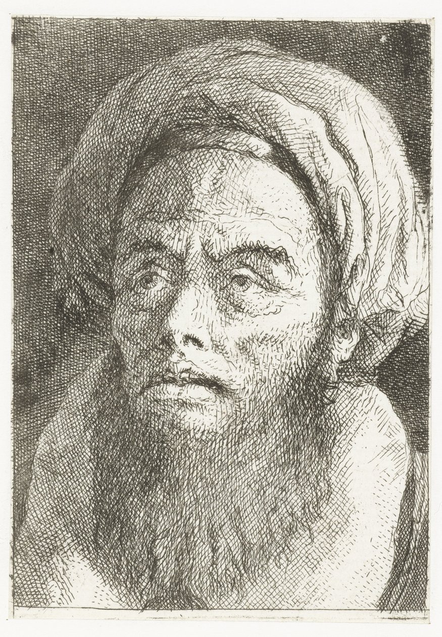 Muž s turbanem Sbírka hlav (název série) Raccolta di Teste (název série) od Giovanni Domenico Tiepolo