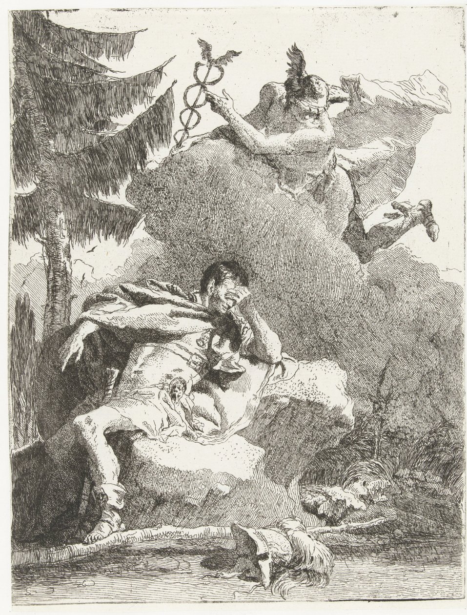 Merkur se zjevuje Aeneovi ve snu od Giovanni Domenico Tiepolo