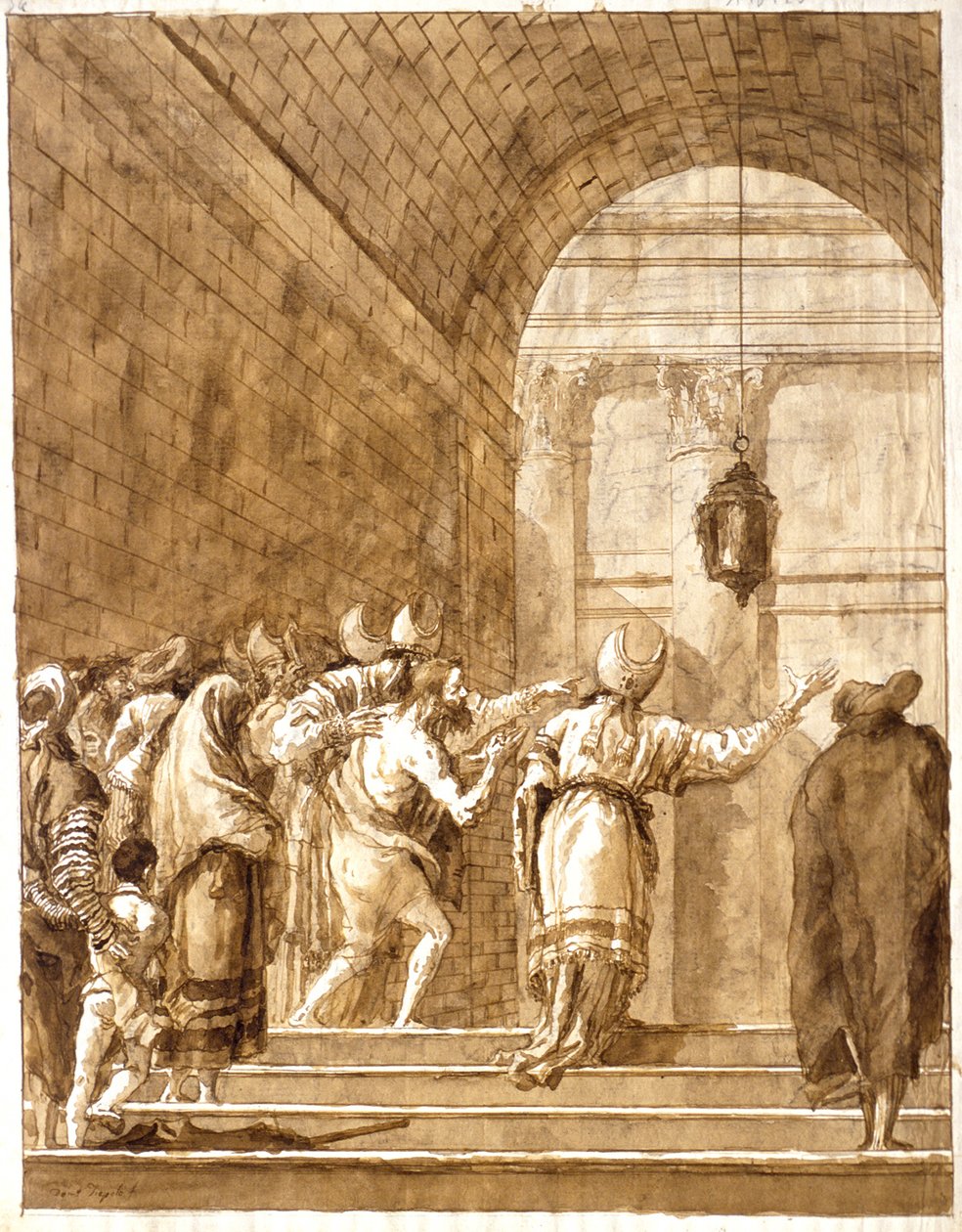 Nabukadnezar se vrací z pustiny do svého paláce od Giovanni Domenico Tiepolo