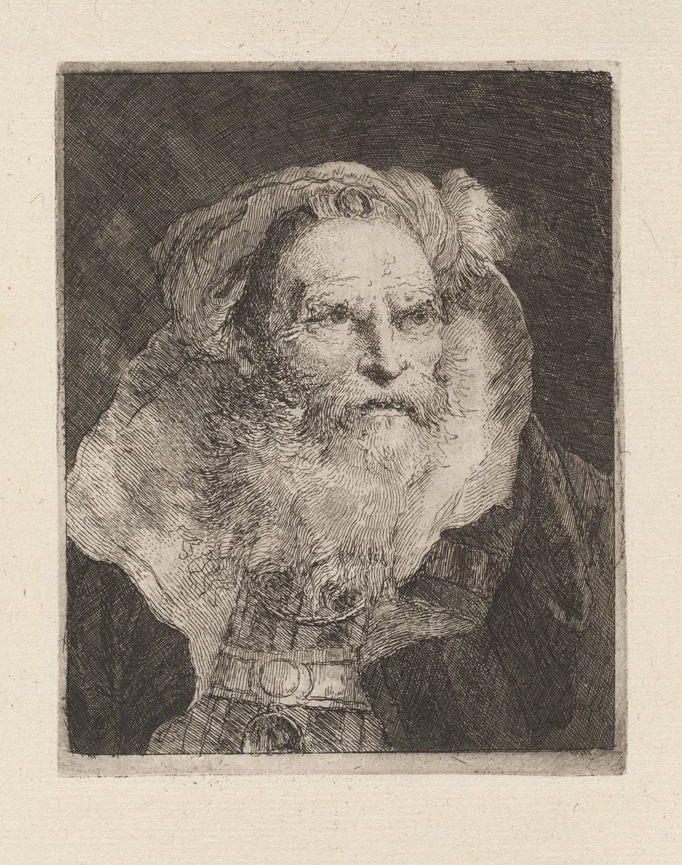 Starý muž meditující, z Raccolta di Teste (Sbírka hlav) od Giovanni Domenico Tiepolo