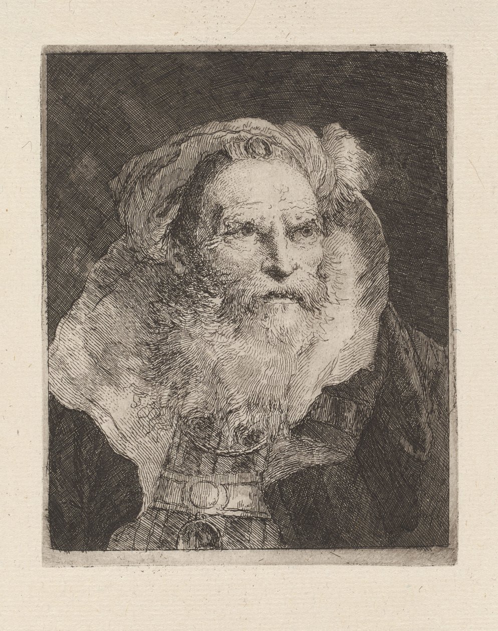 Meditující stařec, z cyklu „Raccolta di Teste“ (Sbírka hlav) od Giovanni Domenico Tiepolo