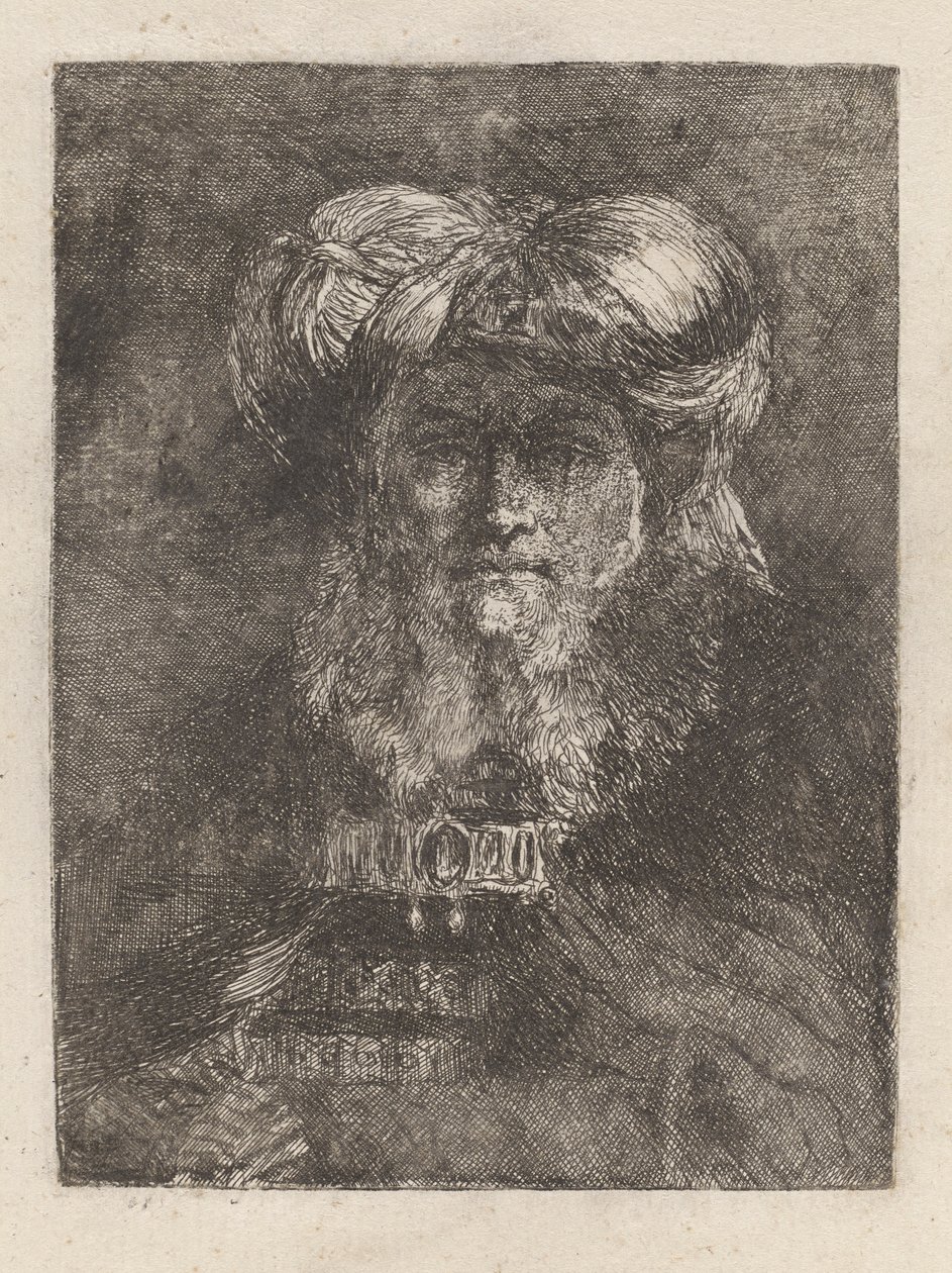 Stařec na způsob Rembrandta, z Raccolta di Teste (Sbírka hlav) od Giovanni Domenico Tiepolo