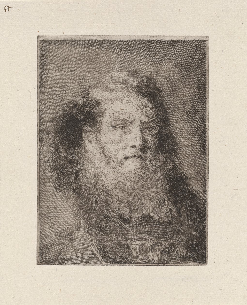 Starý muž s holou hlavou, z Raccolta di Teste (Sbírka hlav) od Giovanni Domenico Tiepolo