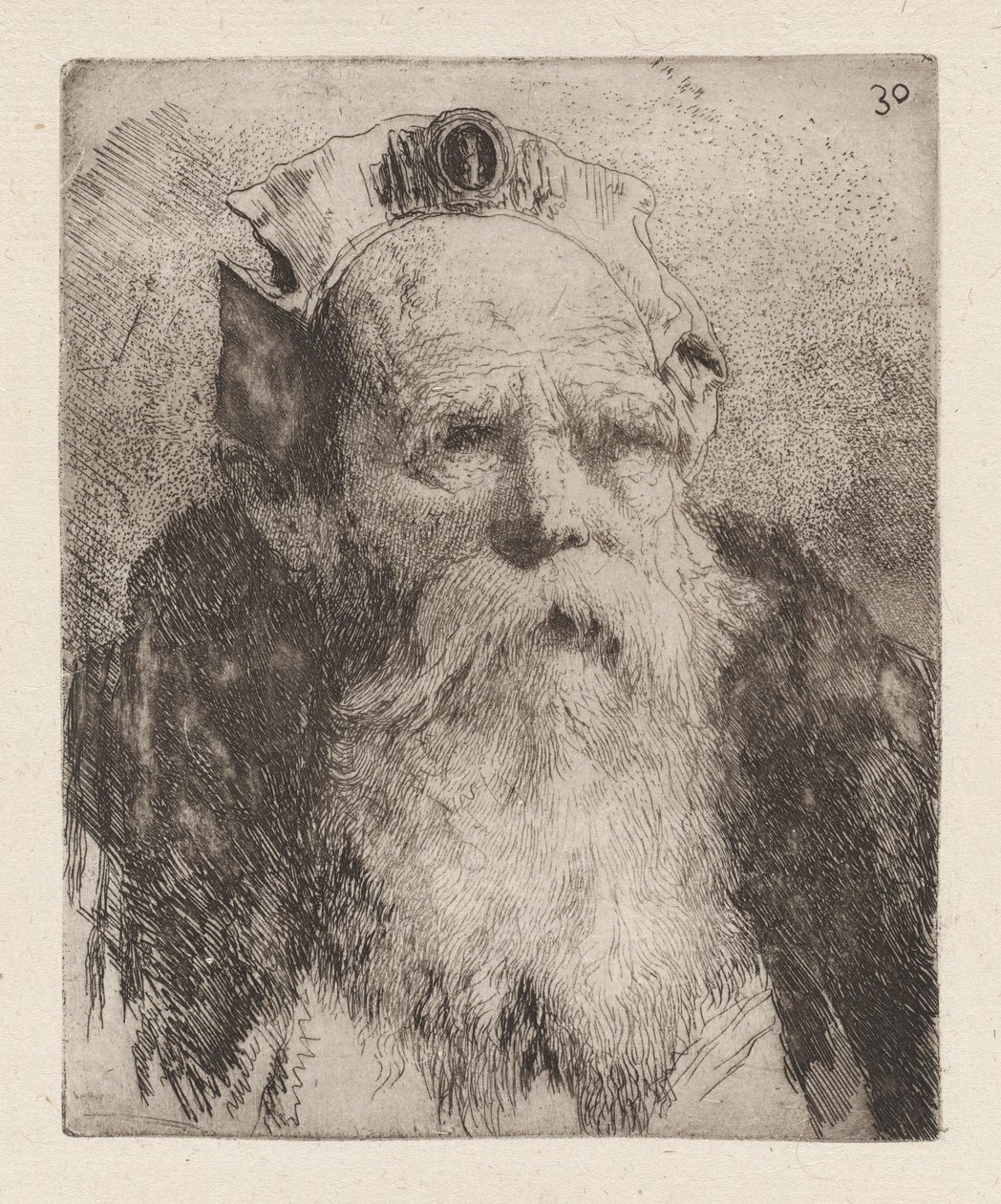 Starý muž s vousy, z Raccolta di Teste (Sbírka hlav) od Giovanni Domenico Tiepolo