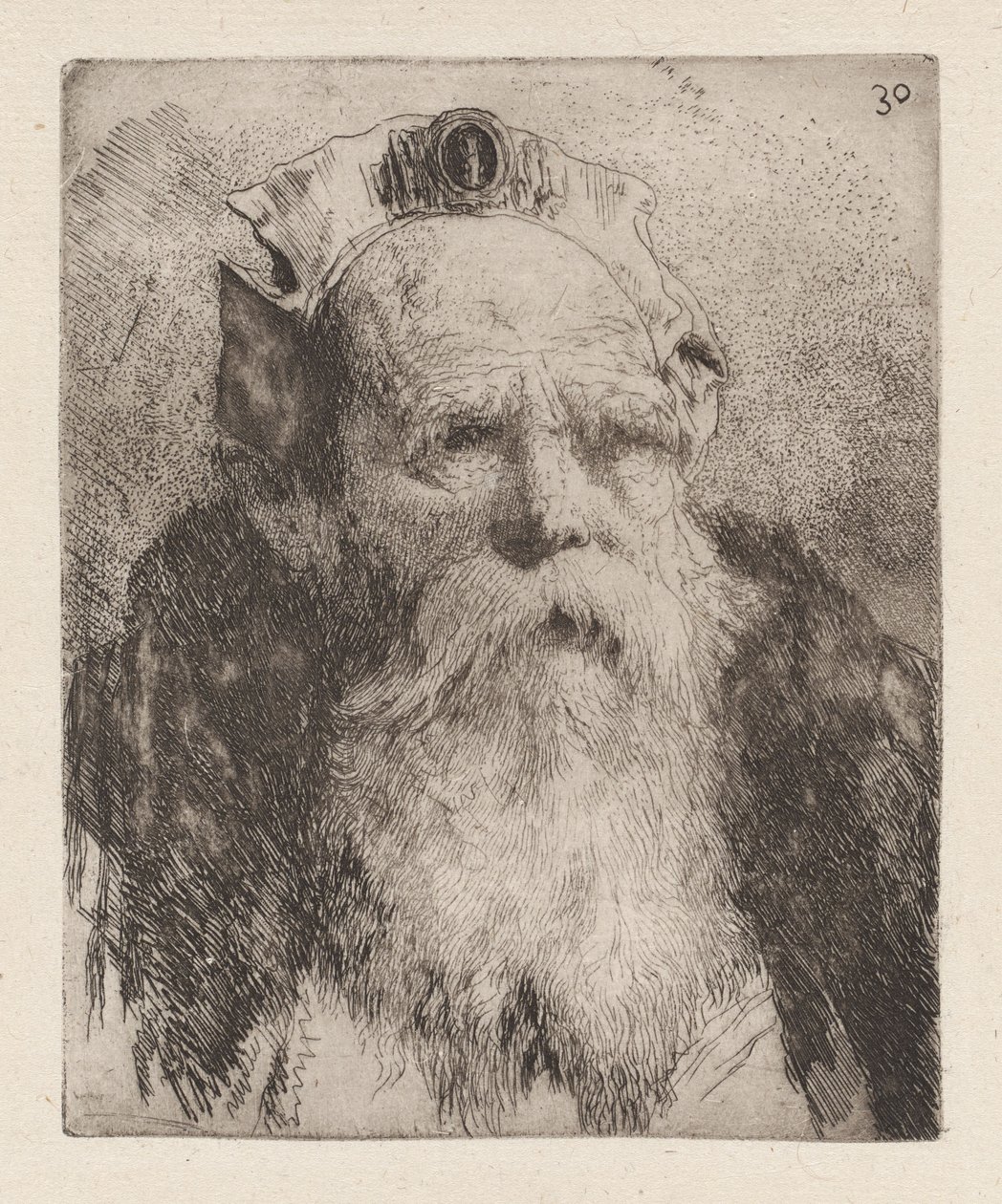 Starý muž s plnovousem, z Raccolta di Teste (Sbírka hlav) od Giovanni Domenico Tiepolo