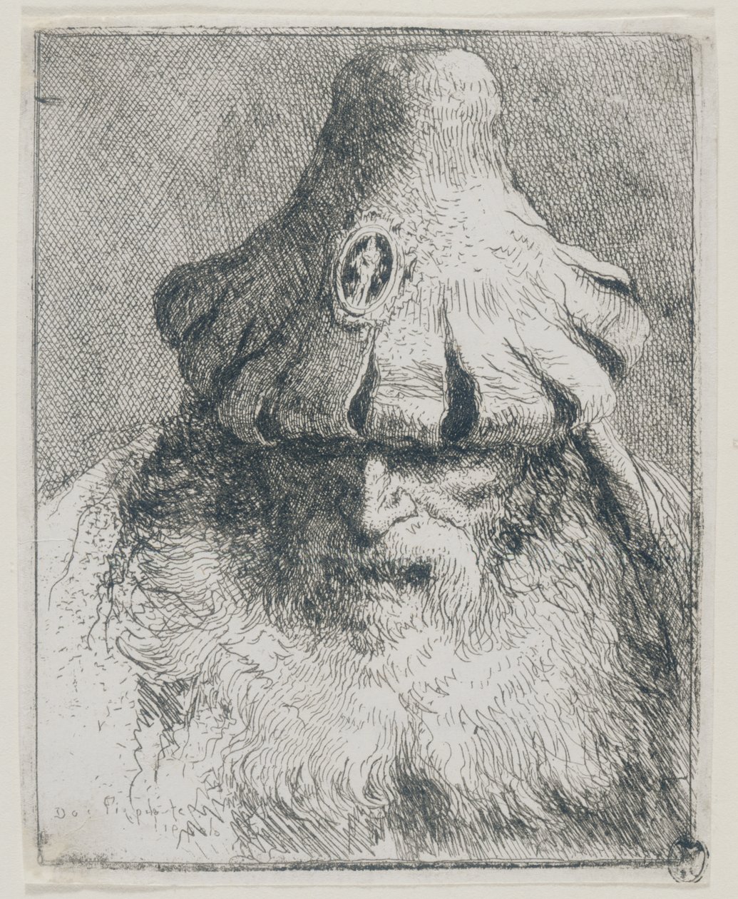 Stařec s kuželovitým kloboukem od Giovanni Domenico Tiepolo