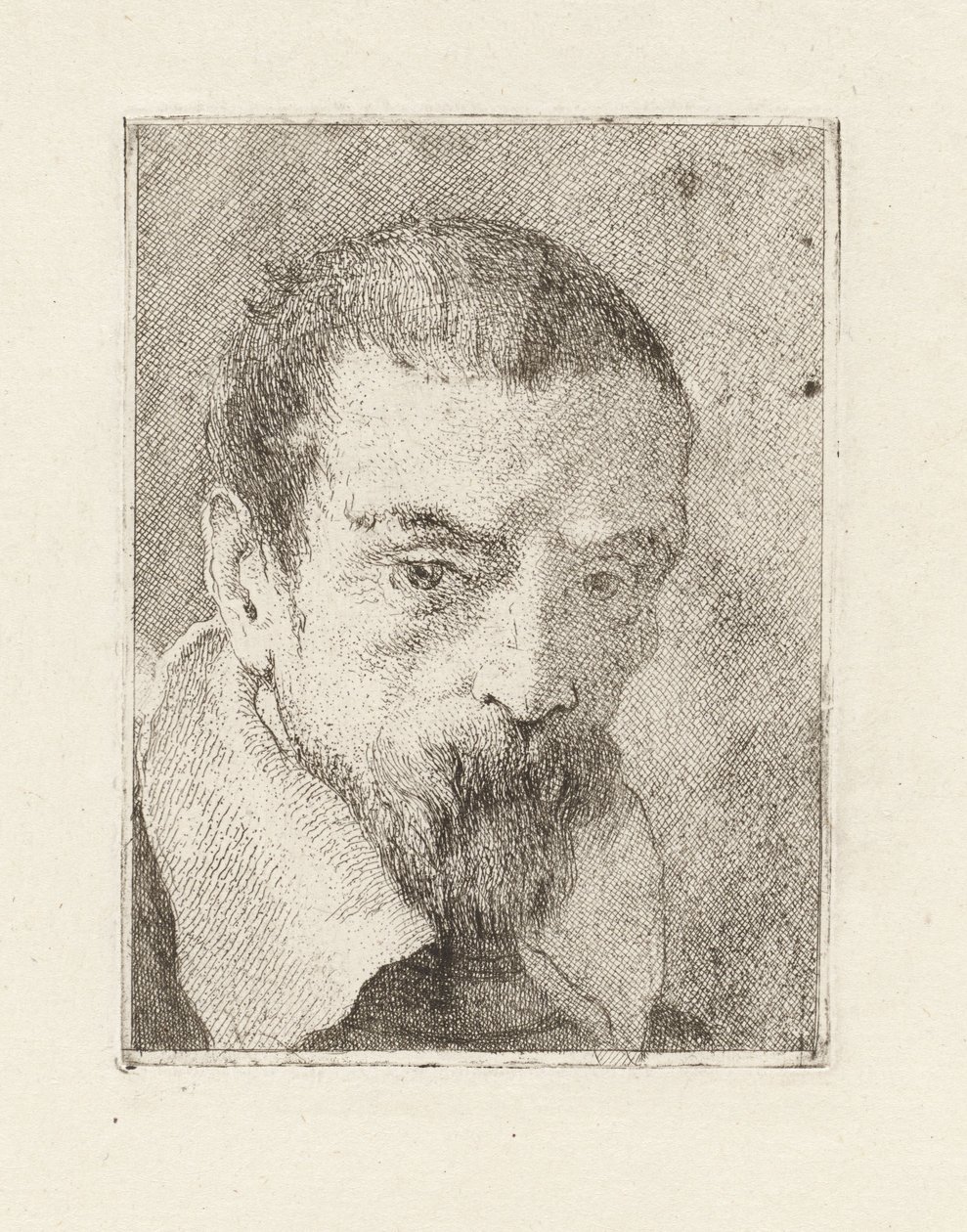 Stařec s vousy a holou hlavou, z díla „Raccolta di Teste“ (Sbírka hlav) od Giovanni Domenico Tiepolo