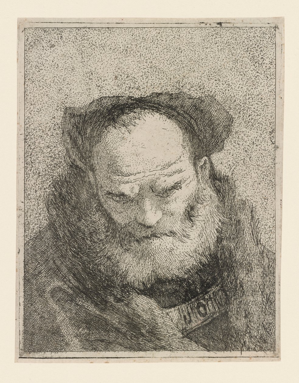 Starý muž s plnovousem, z Raccolta di Teste (Sbírka hlav) od Giovanni Domenico Tiepolo
